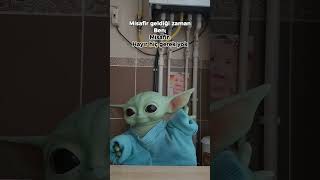 Baby Yoda misafir geldiğinde o ve annesi 😂  Baby Yoda babyyoda [upl. by Keefe]