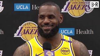 LeBron James Talks Bronny Paris Olympics and Year 22  2024 NBA Media Day [upl. by Euqinobe]