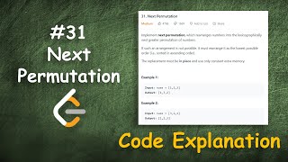 Next Permutation  Live Coding with Explanation  Leetcode  31 [upl. by Brita684]