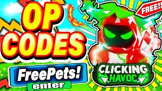 ALL NEW CLICKING HAVOC CODES SECRET CODES UPDATE ALL NEW SECRET OP ROBLOX CLICKING HAVOC CODES [upl. by Mariandi]