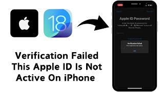 How to Fix Verification FailedThis Apple ID Is Not Active On iPhone [upl. by Sixela877]