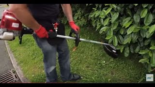 How to use a petrol brush cutter strimmer  HSS Hire [upl. by Eihcir]