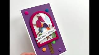 Memory Box poppystamps Popsicle Shaker Card [upl. by Garratt113]