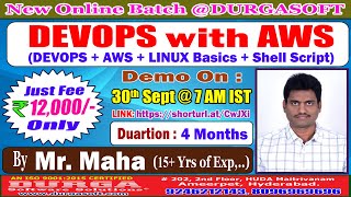 DEVOPS with AWS Online Training  DURGASOFT [upl. by Twitt]