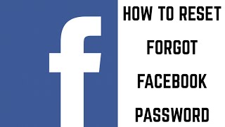 How to Reset Forgot Facebook Password [upl. by Krystalle]