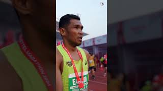 Muhaizar injured his right leg in Viettel Marathon Hanoi 2024 [upl. by Schuler]