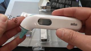 Braun Fieberthermometer InfrarotOhrthermometer ThermoScan 3 unboxing [upl. by Gala]