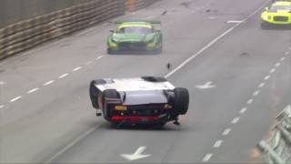 FIA GT World Cup 2016 at Macau Vanthoors massive airborne [upl. by Yobybab]