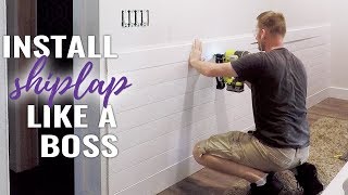 🔨 How to Install Shiplap on a Wall  DIY [upl. by Suzan]