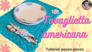 Tovaglietta americana uncinetto tutorial facile passo passo con schema facilitato [upl. by Hazlett]