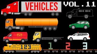 Vehicles Collection Volume 11  Street Vehicles ABC Song 123 Song  The Kids Picture Show [upl. by Alien899]