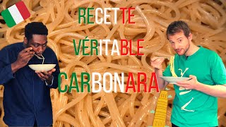 Recette véritable pâtes carbonara  Par un italien  et bonus meringue [upl. by Nipha]