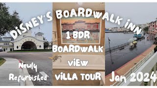 Amazing tour of a Newly Refurbished Boardwalk View 1 Bedroom Villa at Disneys Boardwalk Inn Resort [upl. by Aserret]