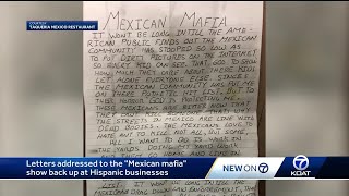 Letters addressed to the Mexican mafia show back up at Hispanic businesses [upl. by Woodhouse]