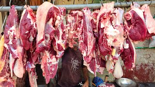 Excellent deshi ox meat amp bone cutting cutting skill in bd meat shop [upl. by Lenoj]