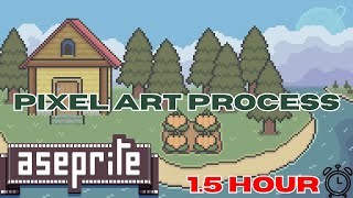 Pixel Art Island Landscape in Aseprite  15 Hour Timelapse 🌊🌲 [upl. by Aldin990]