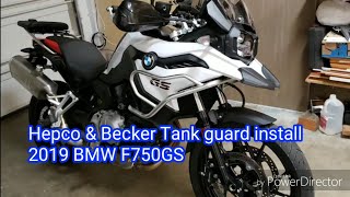 How to install Hepco amp Becker Tank Guard on 2019 BMW F750 F850 GS Motorcycle [upl. by Ayk]