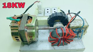 Ac 230V Generator How To Make Electricity 18KW With Copper Wire Using Magnet And Transformer [upl. by Filipe658]