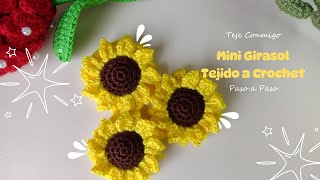 Mini Girasol Tejido a Crochet  Tutorial De Crochet paso a paso [upl. by Aziul535]