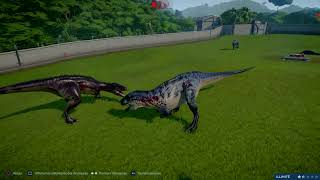 Jurassic World Evolution Acrochantosaurus vs Allosaurus vs Baryonyx vs Charcharodontosaurus [upl. by Enileqcaj]