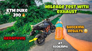 KTM Duke 390 Mileage Test  Kitna Deti Hai🤔Aftermarket Exhaust 🔥 1 liter  Km [upl. by Baalman]