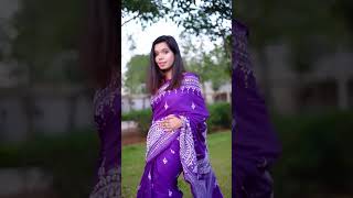 I bought a Kantha stitch saree shorts 30dayschallenge kanthastitchsaree viralvideo [upl. by Hubing]