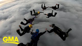 Video shows skydivers scramble as plane stalls midair l GMA [upl. by Ert]