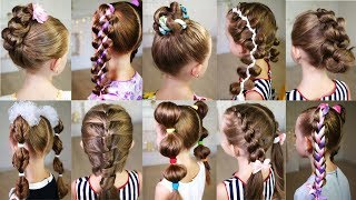 10 cute 3MINUTE hairstyles for busy morning Quick and easy hairstyles for school [upl. by Zelten]