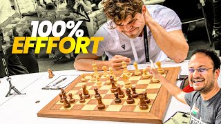 When Magnus Carlsen gives his 100 effort  Carlsen vs Gazik  Chess Olympiad 2024 [upl. by Eylrac494]