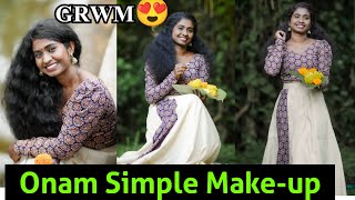 🔥GRWM😍നമുക്ക് ഒരുമിച്ചൊരുങ്ങിയാലോ🔥Traditional Simple Makeup Look🔥malayalam grwm [upl. by Ayidah]