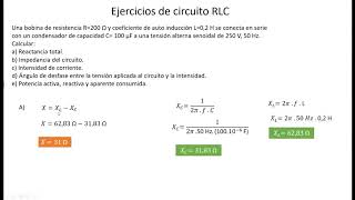 Circuito RLC en serie con corriente alterna CA monofásica  Ejercicio 2 paso a paso [upl. by Notelrahc]