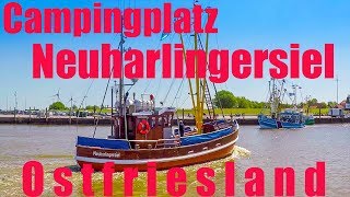 Nordsee  Camping  Neuharlingersiel in toller Lage direkt hinter dem Deich am Meer in Ostfriesland [upl. by Navert763]