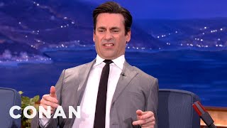 Jon Hamm Used To Skate To Auditions In LA  CONAN on TBS [upl. by Malik329]