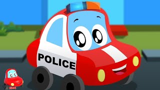 Police Car Cartoon Song पुलिस कार कार्टून Kids Rhymes and Red Car Videos [upl. by Maffei443]