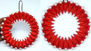 Christmas Wreath Outdoor  Christmas Wreath Making With Paper  Decorate With Me  Dollar Tree DIY [upl. by Collen]