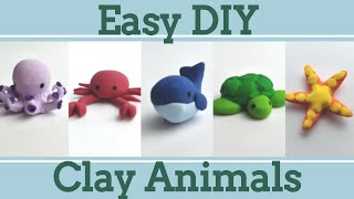 Easy Clay Animals for Beginners 1│5 in 1 Polymer Clay Tutorial [upl. by Jonell161]