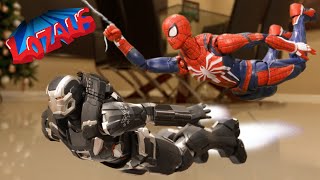 SPIDERMAN PS4 VS WAR MACHINE BATTLE ROYALE Stop Motion [upl. by Nnaael]