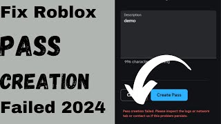 How to Fix quot Pass creation failed Please inspect the logs or network tab or contact us quot on Roblox [upl. by Kam]