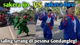 Sakera hijau vs Sakera biru saling serang di pesona Gondanglegi [upl. by Droffilc]