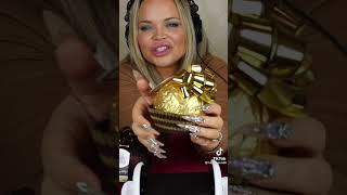 Trisha Paytas ASMR with GIANT Ferrero Rocher Chocolate [upl. by Dietsche]