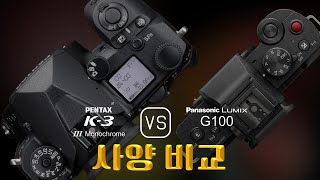 Pentax K3 Mark III Monochrome 와 Panasonic Lumix G100 의 사양 비교 [upl. by Esiuqcaj]