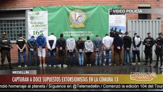 Capturaron a 12 supuestos extorsionistas en la Comuna 13 de Medellín Noticias  Telemedellín [upl. by Yttocs]