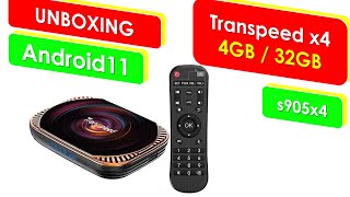 Smart TV BOX Transpeed x4 UNBOXING s905x4 [upl. by Terpstra]