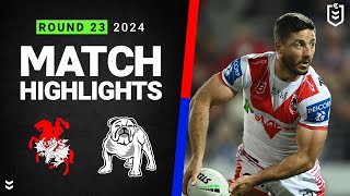 NRL 2024  Dragons v Bulldogs  Match Highlights [upl. by Alita]