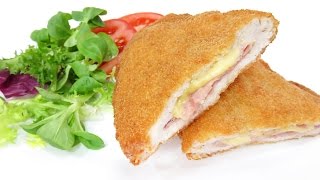 Pechugas de Pollo Rellenas de jamón y queso  Cordon Bleu  Milanesas [upl. by Sirtaeb362]