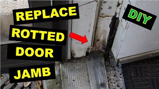 Back door jamb rotted Watch how to replace it DIY [upl. by Harp]