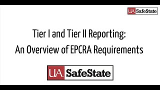 Tier I and Tier II Reporting An Overview of EPCRA Requirements [upl. by Hsilgne]