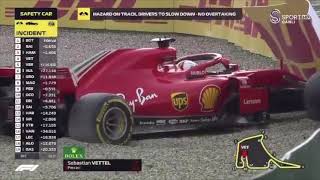 vettel 1 saat boyunca bariyerlerde [upl. by Orelu]