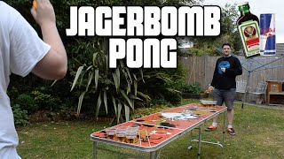 Jägerbomb Pong Jägermeister amp Red Bull Beer Pong  WheresMyChallenge [upl. by Gertrude626]