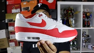 Nike Air Max 1 Anniversary Red Restock Review [upl. by Naltiak]